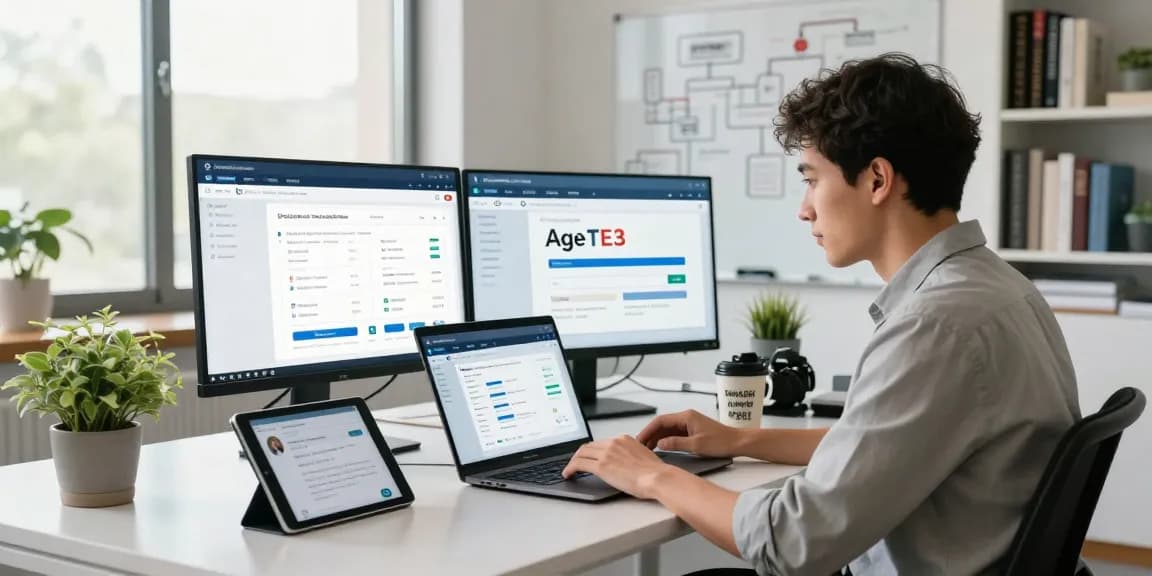 Age verification system in action at a modern workspace with professional analyzing data.