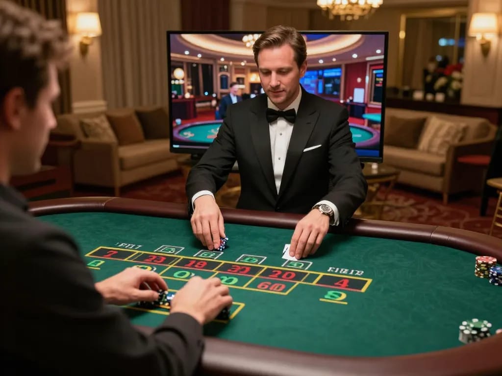 Engaging with the live dealer at online blackjack on 388bet platform showcasing strategic betting