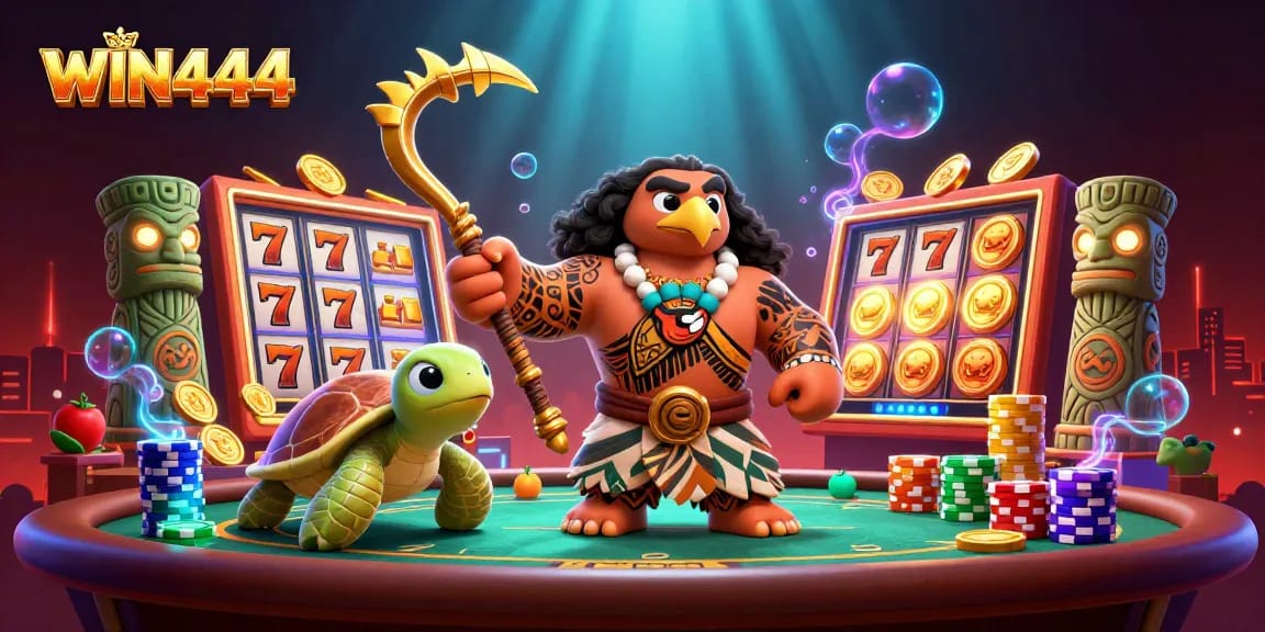 WIN444 mobile gaming experience with vibrant slot reels and stunning graphics.