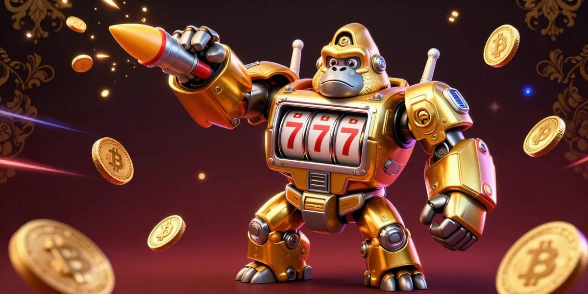 オンラインカジノ ビットコインをテーマにした豪華なビジュアルが広がるシーンです。