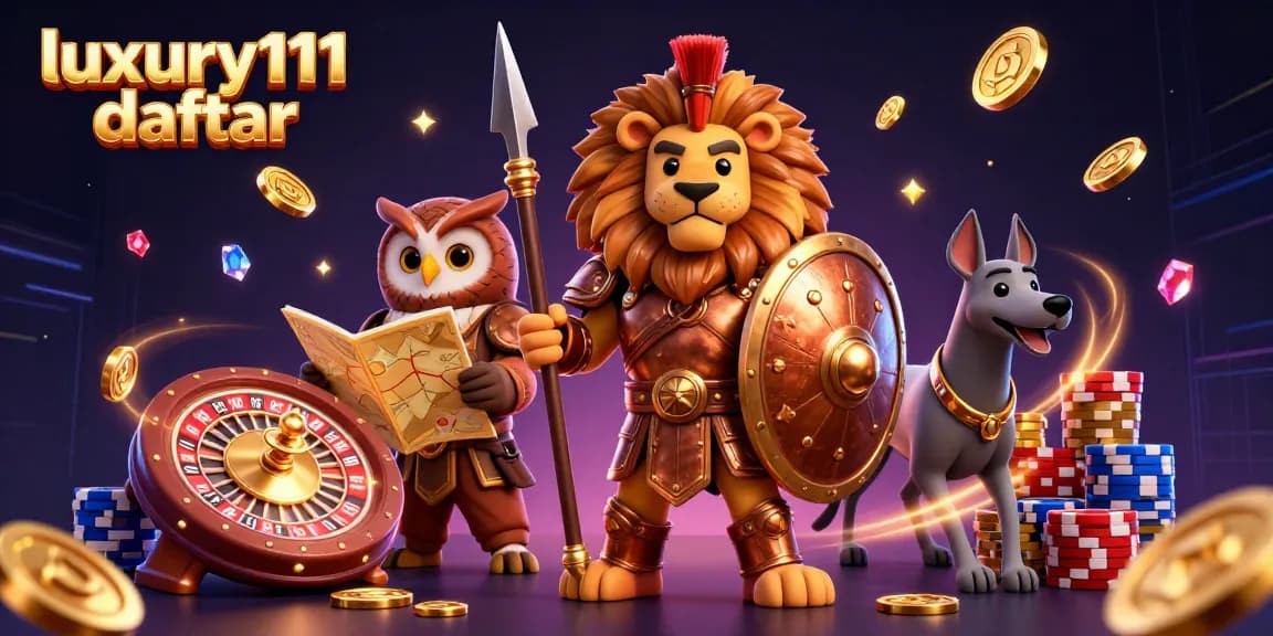 Spin and win at luxury111 daftar with this vibrant casino scene featuring a Spartan lion.