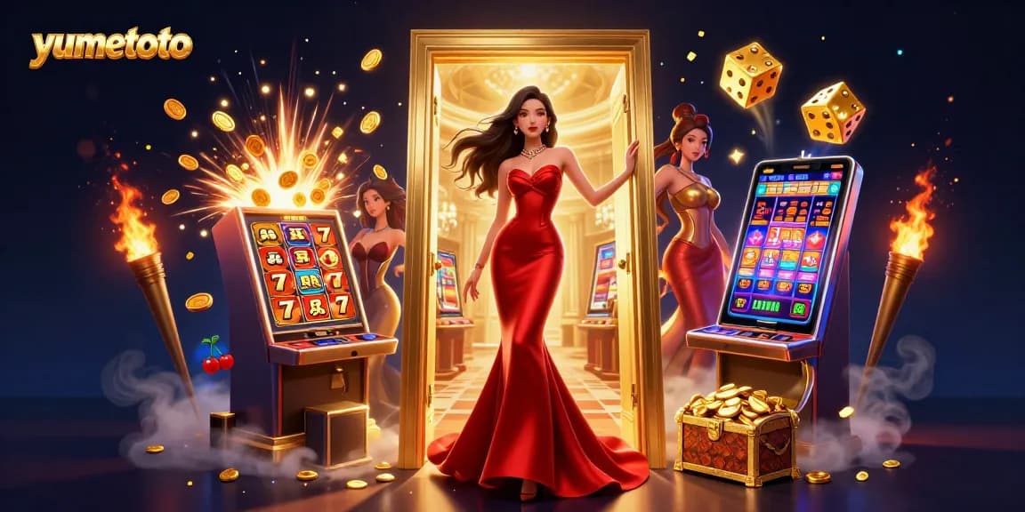 Experience the thrill of yumetoto with vibrant casino energy and stunning visuals in this lively 3D illustration.