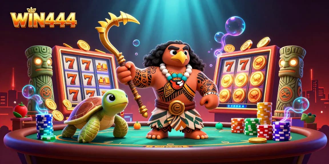 WIN444 mobile gaming experience with vibrant slot reels and stunning graphics.