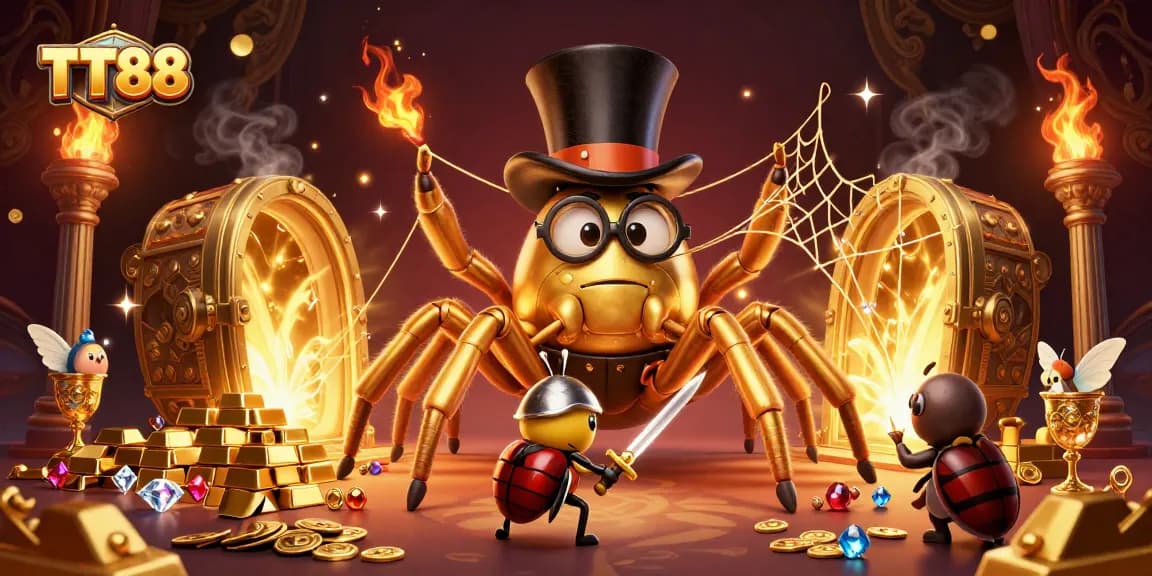 Engage in thrilling games at TT88 with a captivating casino illustration depicting adventure and treasure.