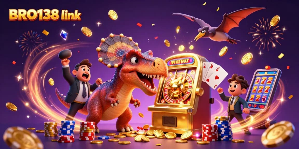 Experience thrilling wins with BRO138 link as a pachycephalosaurus hits the slot machine jackpot!