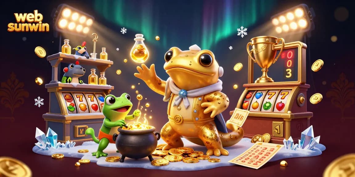 Engage with web sunwin's thrilling experience, featuring alchemist transmuting gold in a dynamic 3D casino scene.