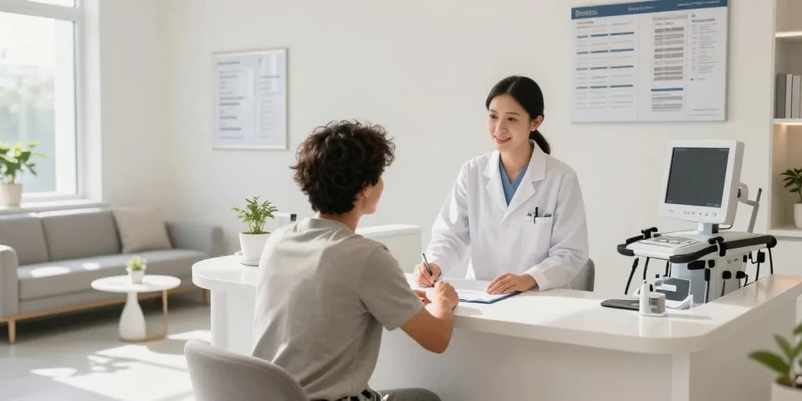 Hair transplant Turkey consultation in a modern clinic with compassionate healthcare provider.