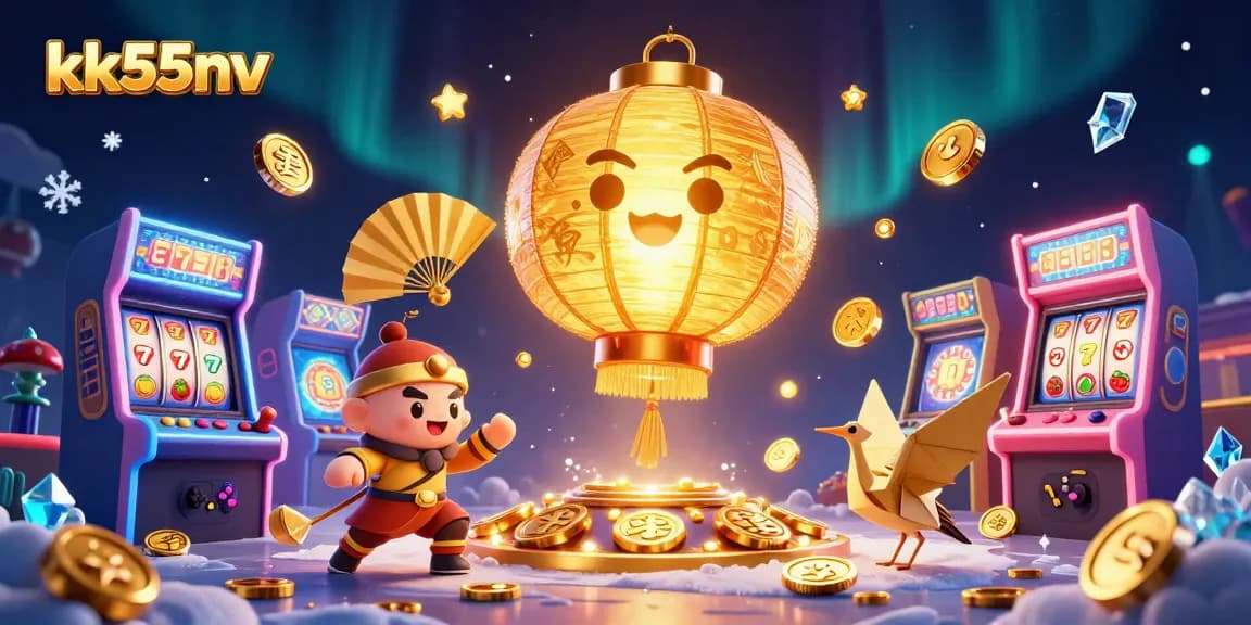 Engage in lively casino action with kk55nv as golden lantern spirits and arcade games light up the scene.