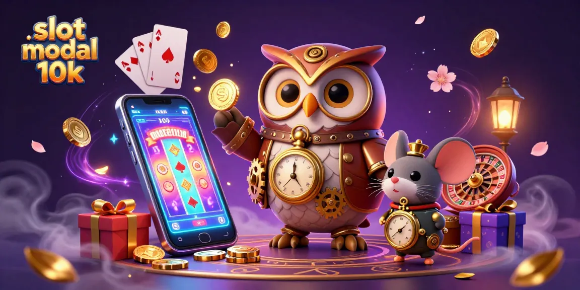 Win big with slot modal 10k featuring a colorful slot game, dynamic casino elements, and steampunk characters.
