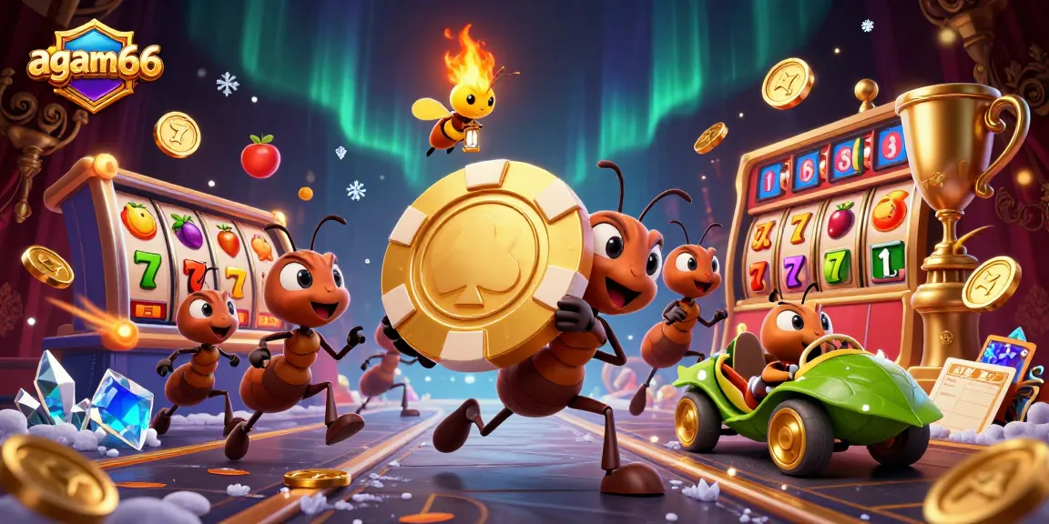 Experience exhilarating wins with agam66 as a team of cartoon ants explores the jackpot of online slots.