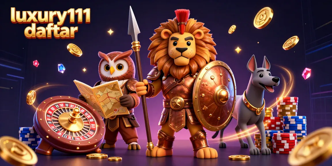 Spin and win at luxury111 daftar with this vibrant casino scene featuring a Spartan lion.
