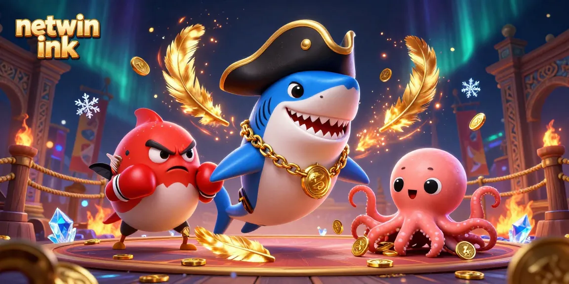 Engage in thrilling gameplay with netwin ink, featuring whimsical cartoon characters in a vibrant casino scene.