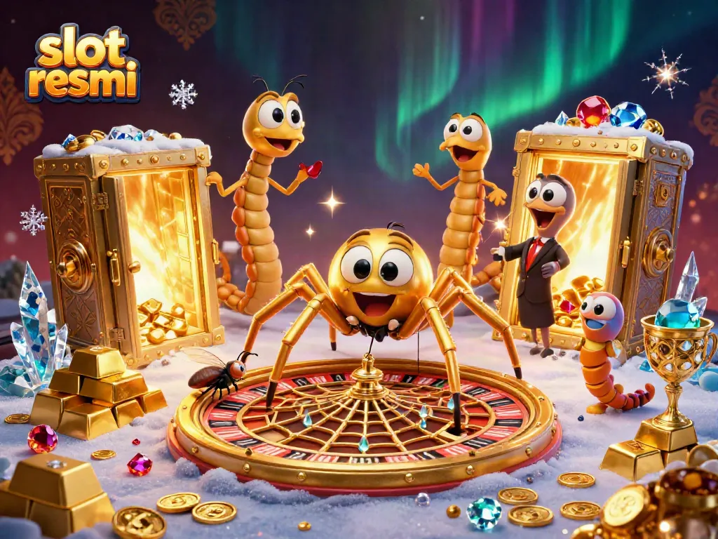 Experience the thrill of slot resmi in this whimsical 3D scene with interactive characters and riches.