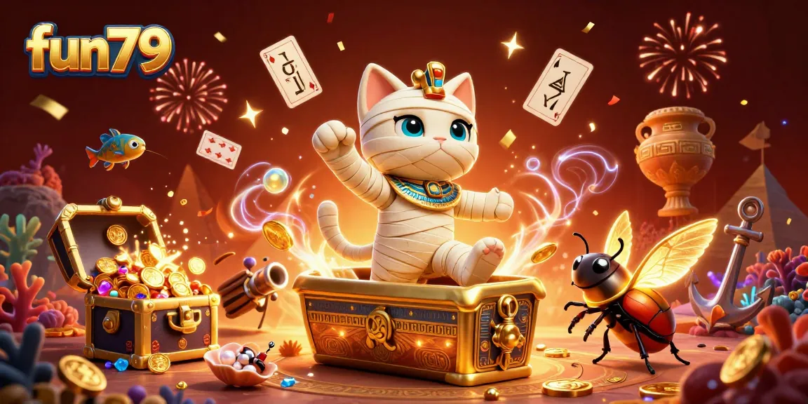 Experience thrilling gameplay at fun79 with an exciting cartoon casino scene filled with vibrant elements.