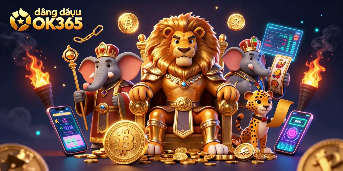 Experience thrilling wins with đăng nhập OK365 as cartoon characters engage in vibrant casino gameplay.