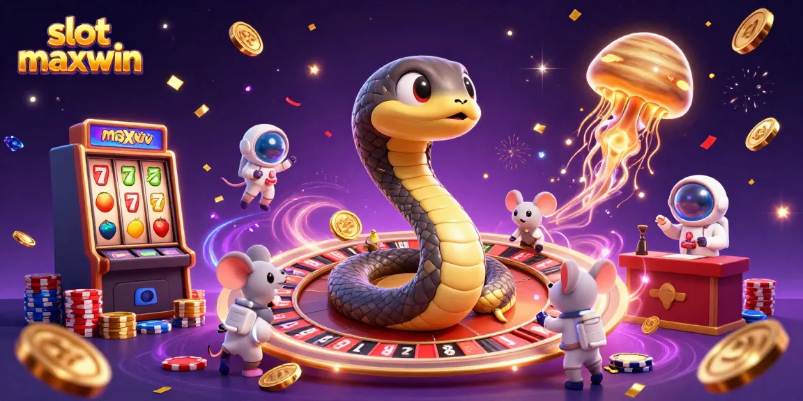Experience thrilling spins with slot maxwin as astronauts wager on a cosmic roulette scene.