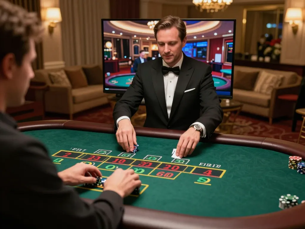 Engaging with the live dealer at online blackjack on 388bet platform showcasing strategic betting