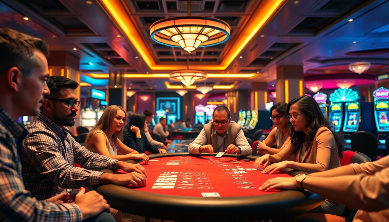 Experience the thrill at a Non gamstop casino Uk with players engaging in vibrant card games.