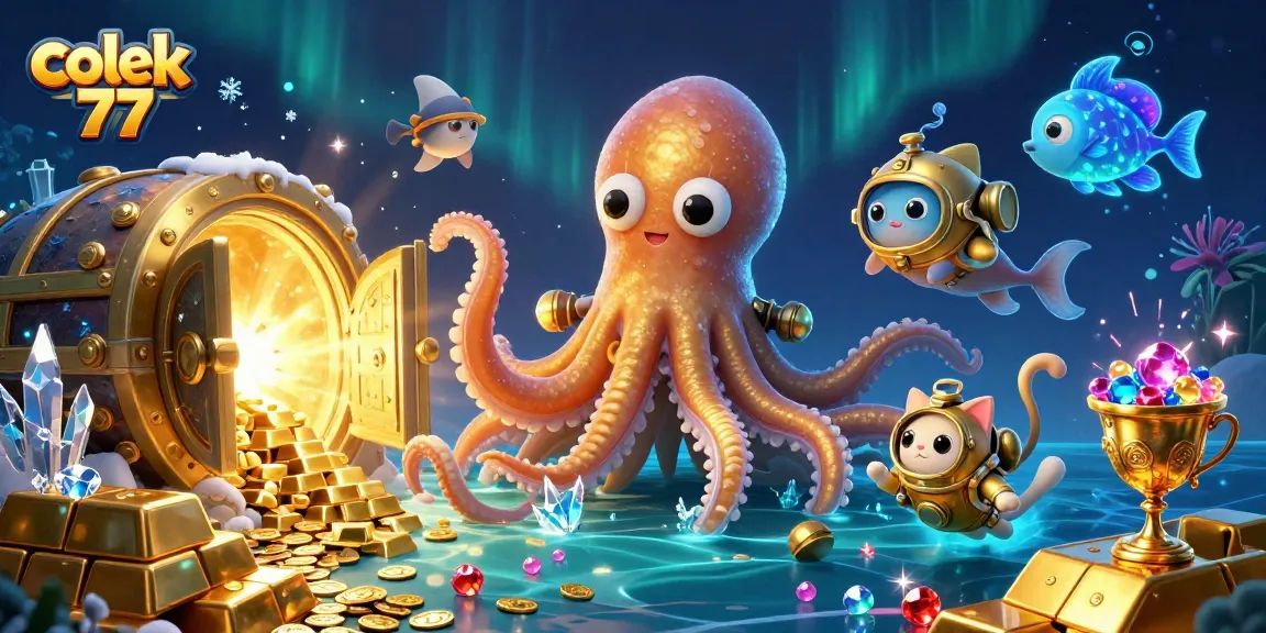 Engage with colek 77's thrilling online gaming adventure featuring treasure-filled scenes.