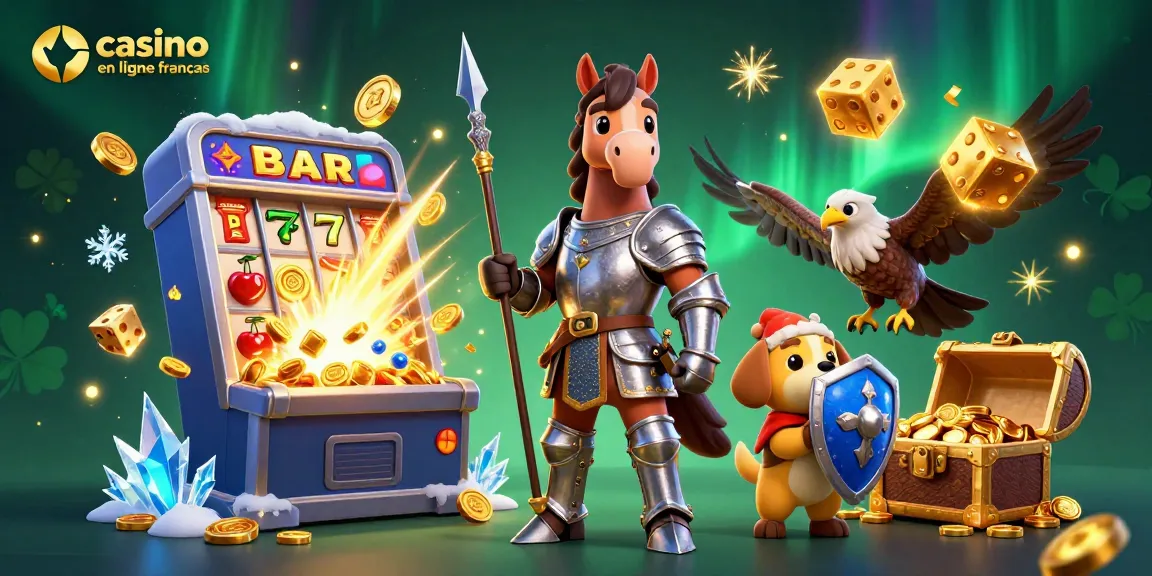Jouez au casino en ligne français avec des éléments interactifs, machines à sous et ambiance festive.