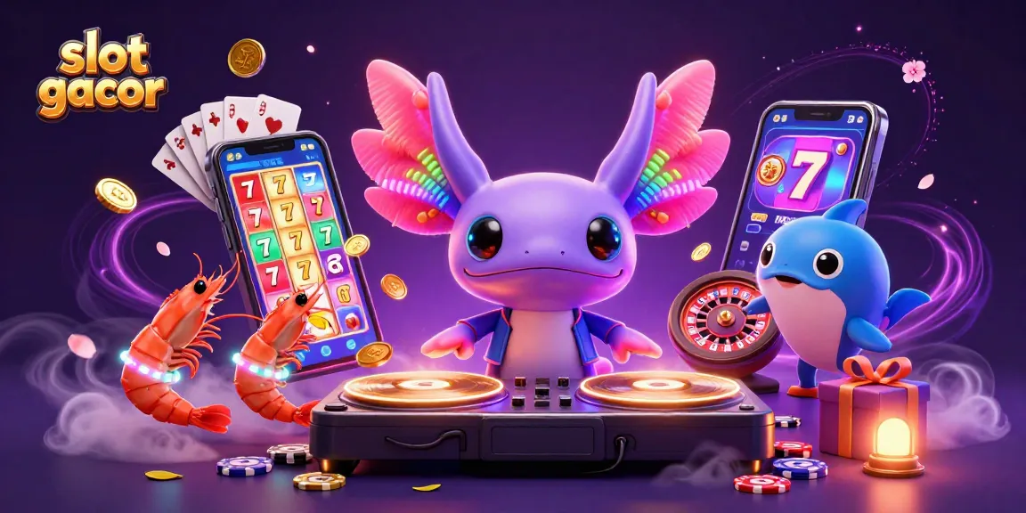 Experience the excitement of slot gacor with vibrant 3D characters in a colorful casino scene.