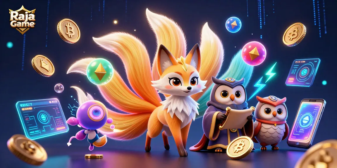 Engage with Raja Game's vibrant gaming world featuring glowing elements and a magical atmosphere.