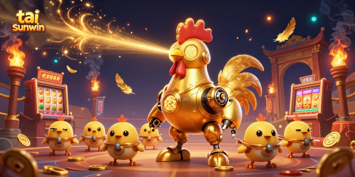 Play slots and win big with tai sunwin while enjoying a dynamic 3D casino scene filled with coins.