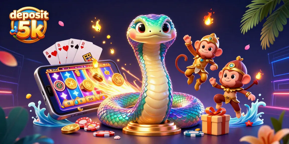 Experience thrilling gameplay with deposit 5k and colorful slot games in a vibrant 3D illustration.