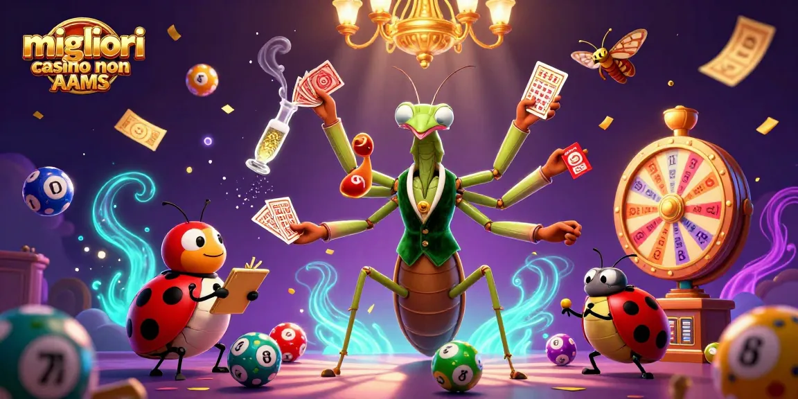 Rivivi i migliori casino non AAMS con una scena vibrante di giochi, lotterie e premi scintillanti!