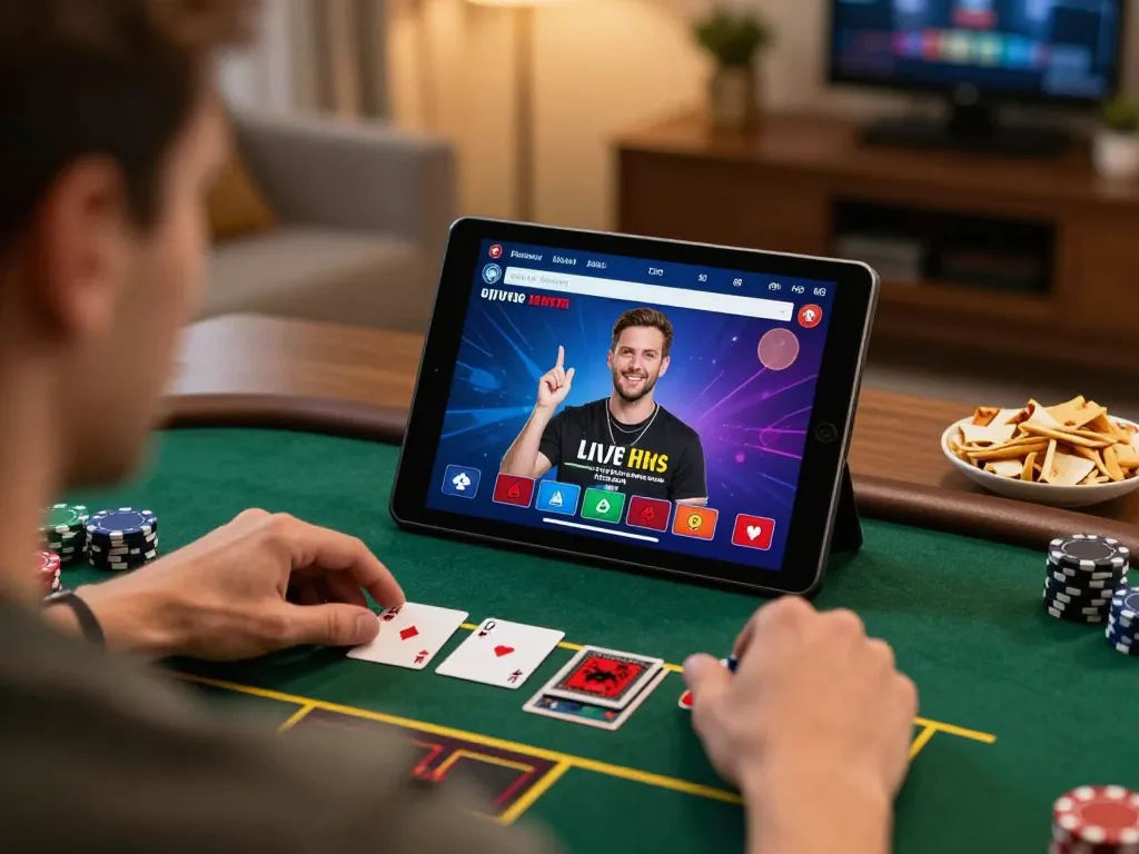 open88 player strategizing in cozy home environment while playing blackjack online