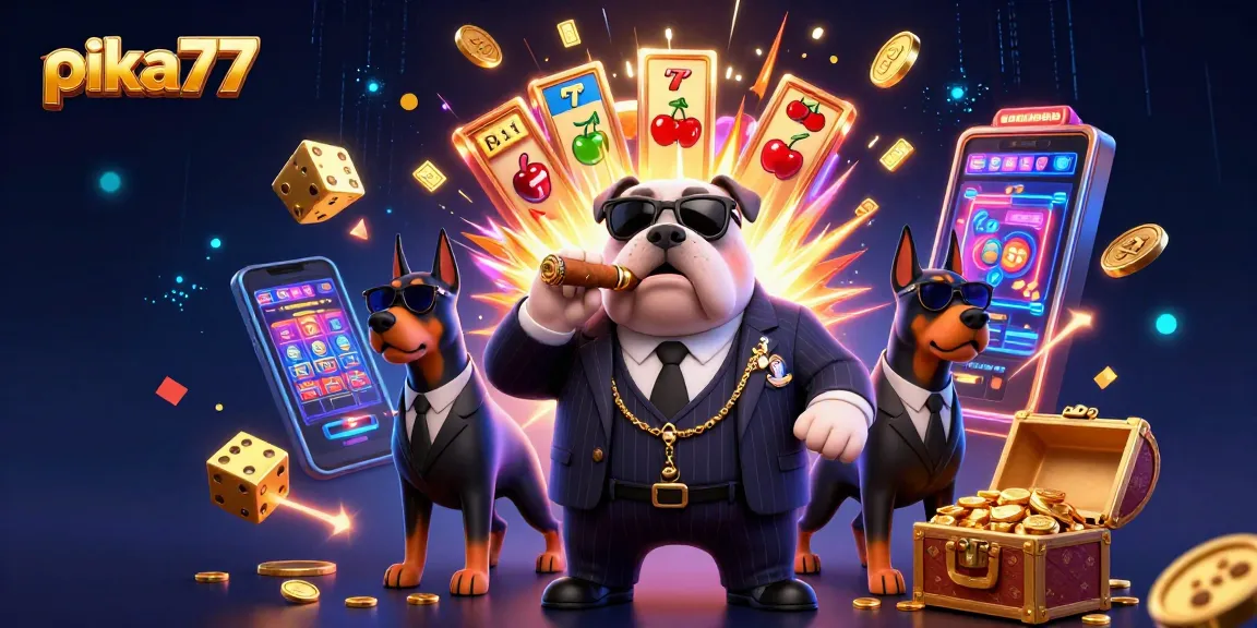 Spin the reels at pika77 with vibrant casino elements and a dynamic 3D scene.