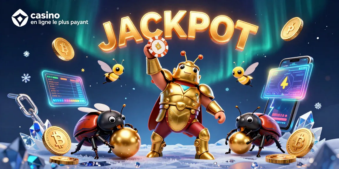 Découvrez le casino en ligne le plus payant avec un scarabée guerrier et des éléments de jeux d'argent.