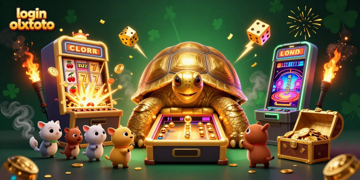Login olxtoto dan slot machine megah meledak dengan koin bersinar, menarik perhatian pemain.