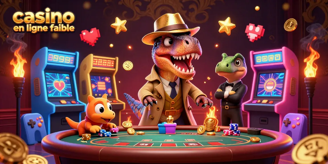 Jouez sur un casino en ligne fiable avec un rocher bleu, un boss stegosaurus et des jetons de poker.