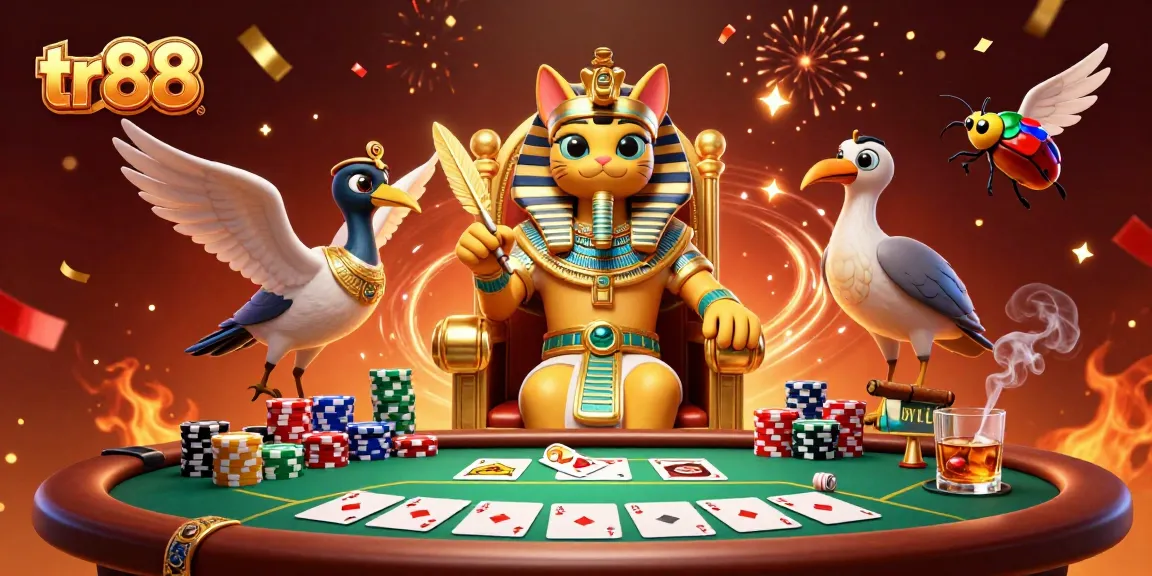 Experience thrilling poker action with the vibrant tr88 casino scene featuring regal characters.