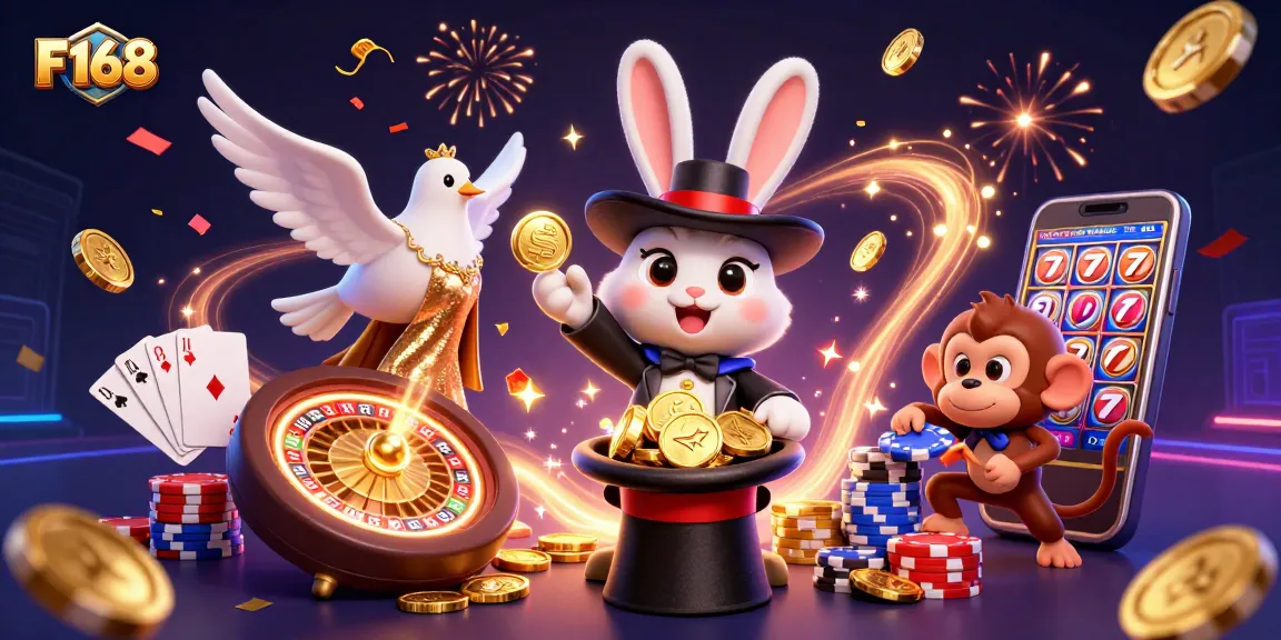Experience thrilling wins at F168 with a magical scene of playful casino adventures.