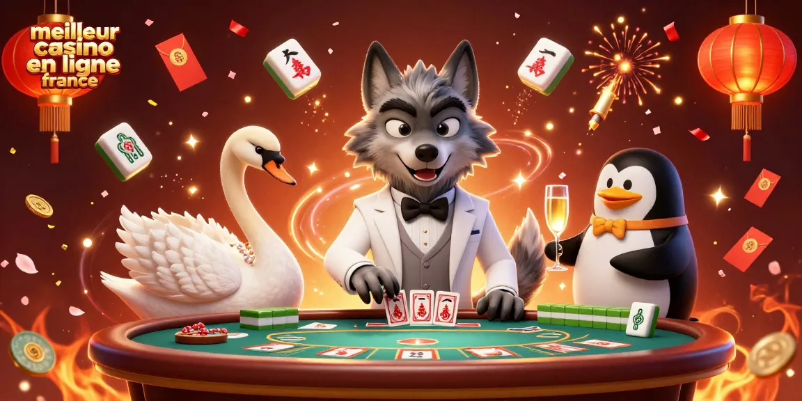 Découvrez le meilleur casino en ligne France avec cette illustration festive de jeux et personnages animés.