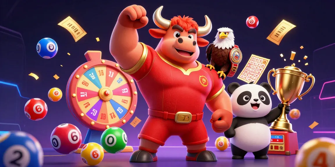 Play games like superjp as the winning bull rejoices with a panda and eagle amidst fun and excitement!