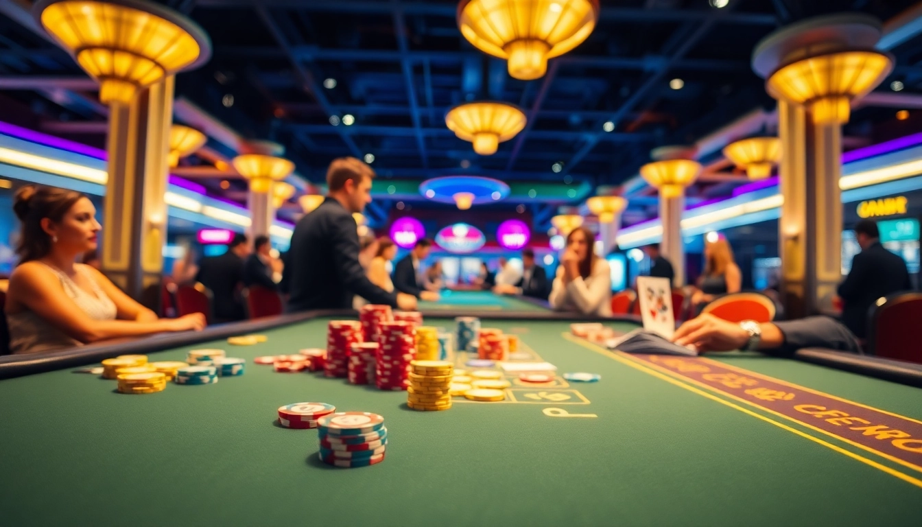 Engage in registrasi totoplay88 at a stylish casino gaming table with vibrant chips and players.