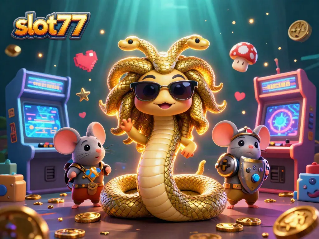 Menangkan slot777 dengan Medusa dan petarung mouse yang menggemaskan di dunia kasino yang penuh warna.