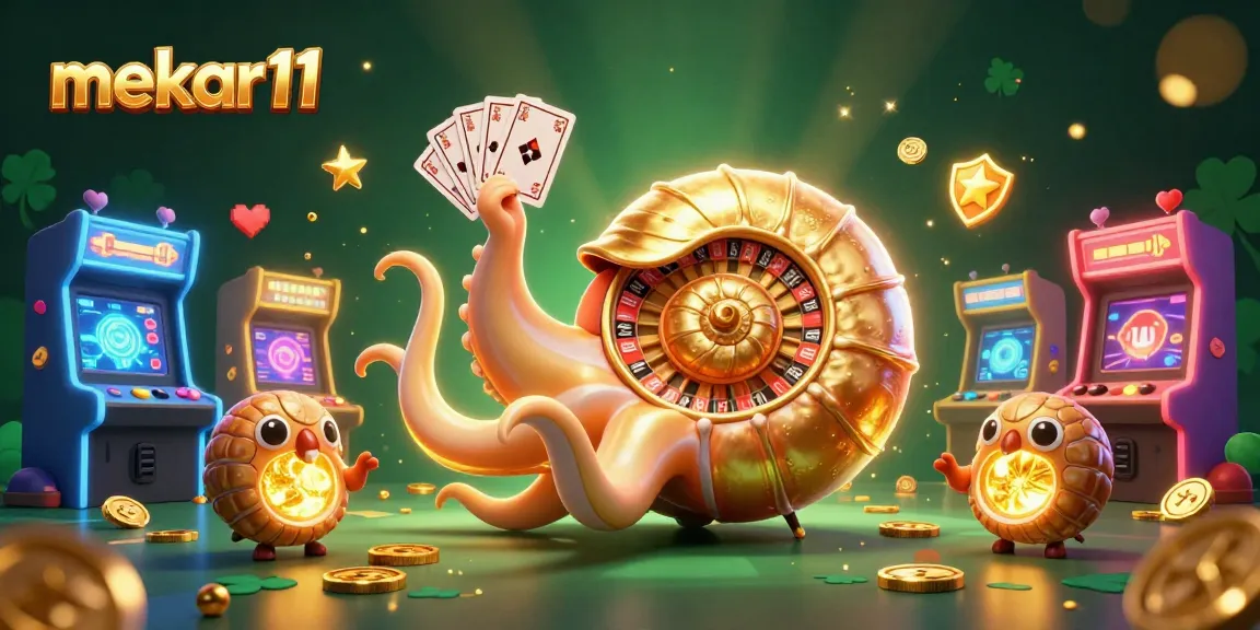 Play exciting slots at mekar11 with vibrant illustrations of casino elements engaging players