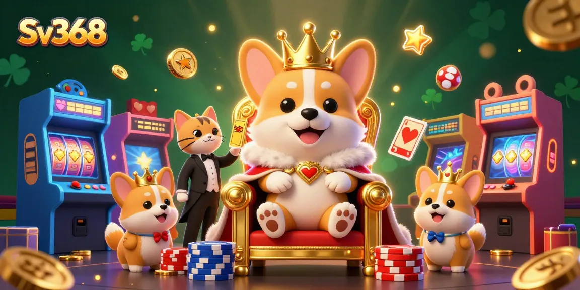 Experience thrilling gameplay at Sv368 with vibrant casino elements and a royal corgi theme.