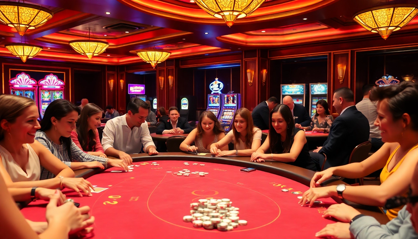 Captivating scene of players enjoying Non gamstop Casino Uk gaming action in a luxurious setting.