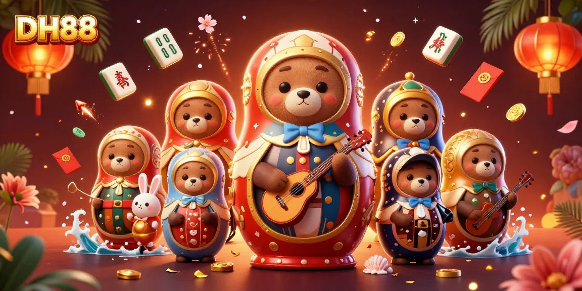 Engage with the exciting world of DH88's casino offerings through a vibrant 3D illustration.