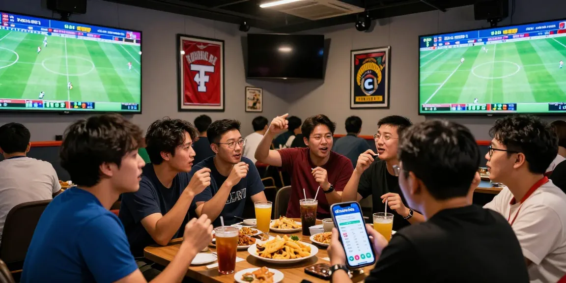 Exciting scene of football betting fans engaging with Kèo Bóng Đá Hôm Nay app during live matches.